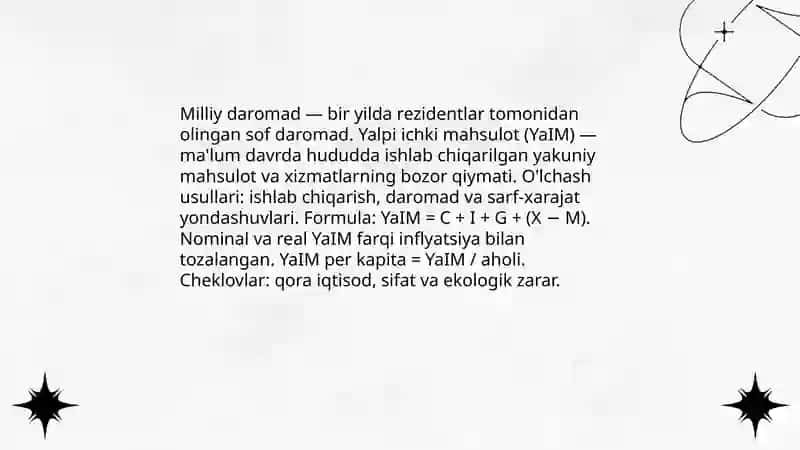 Milliy iqtisodiyot va uning makroiqtisodiy oʻlchamlari 3