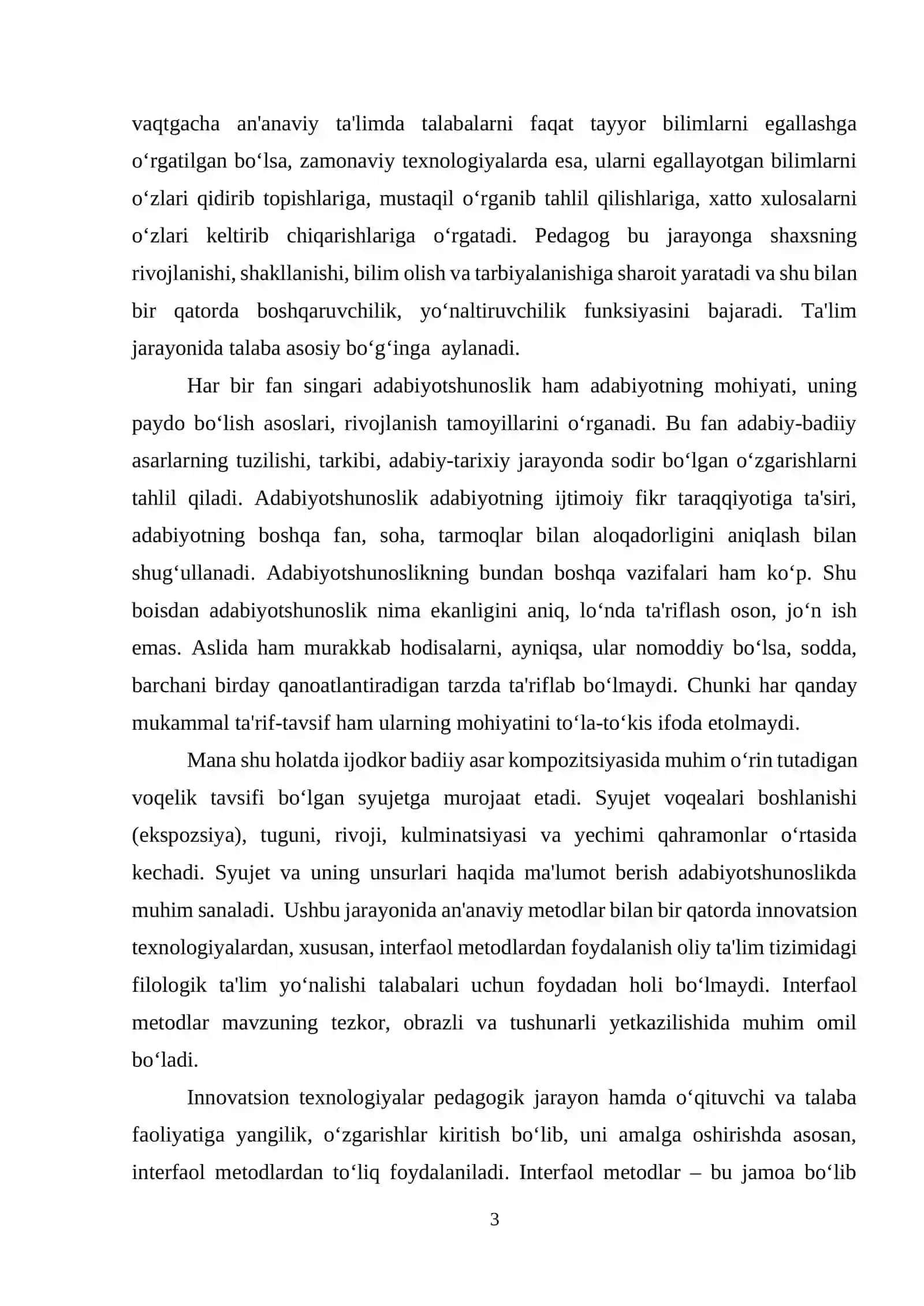 “Syujet va uning unsurlari” modulini o‘qitishda interfaol ta’lim texnologiyalaridan foydalanish” 3