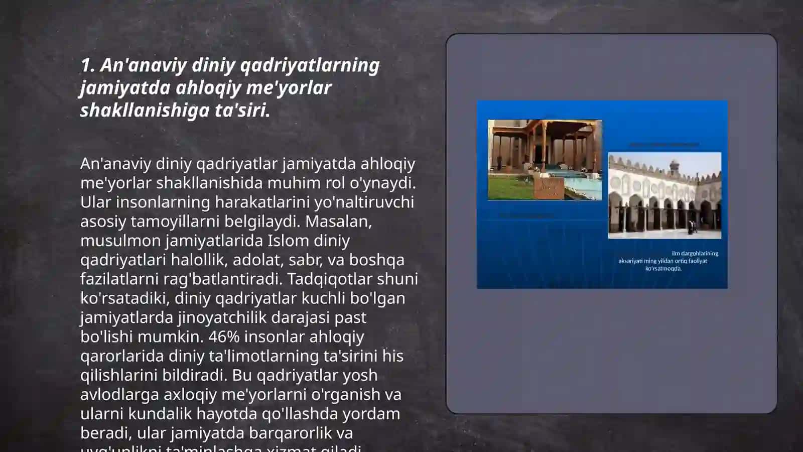 Diniy madaniy an'analarning jamiyat taraqqiyotiga ta'siri 3