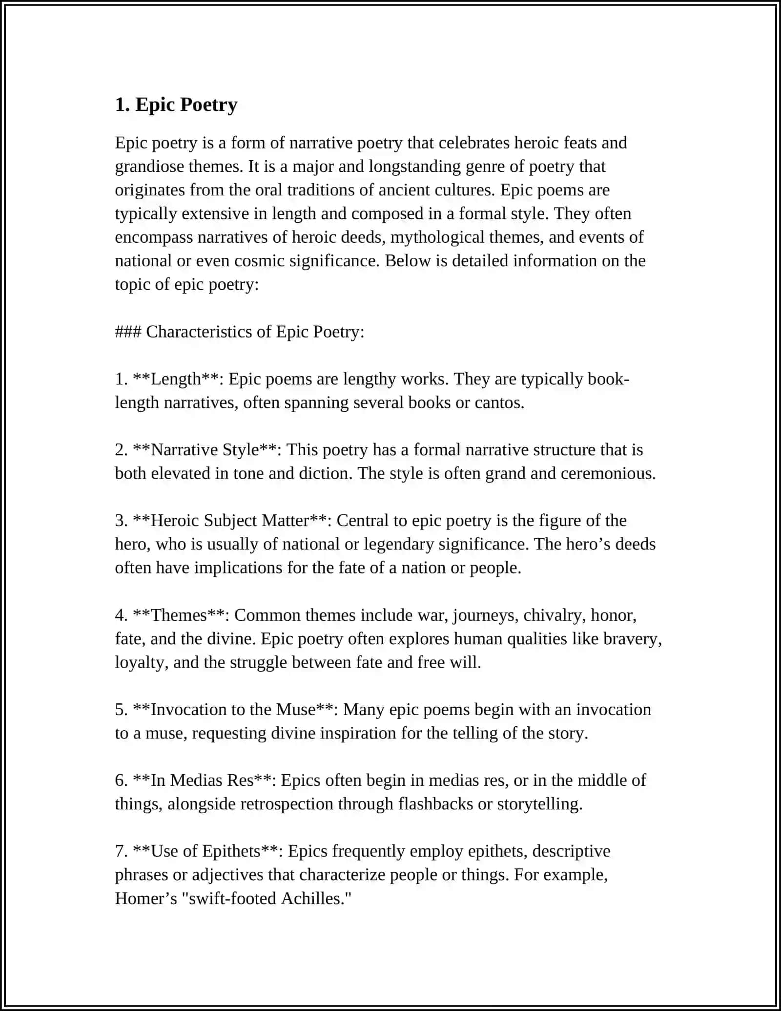 Epic Poetry 3
