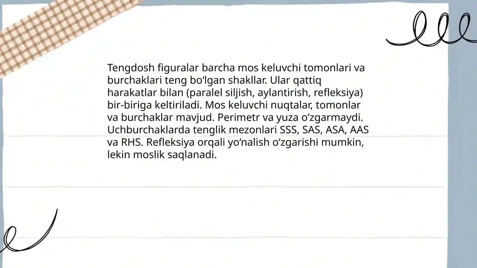Tengdosh va teng tuzilgan figuralar haqida malumot 3