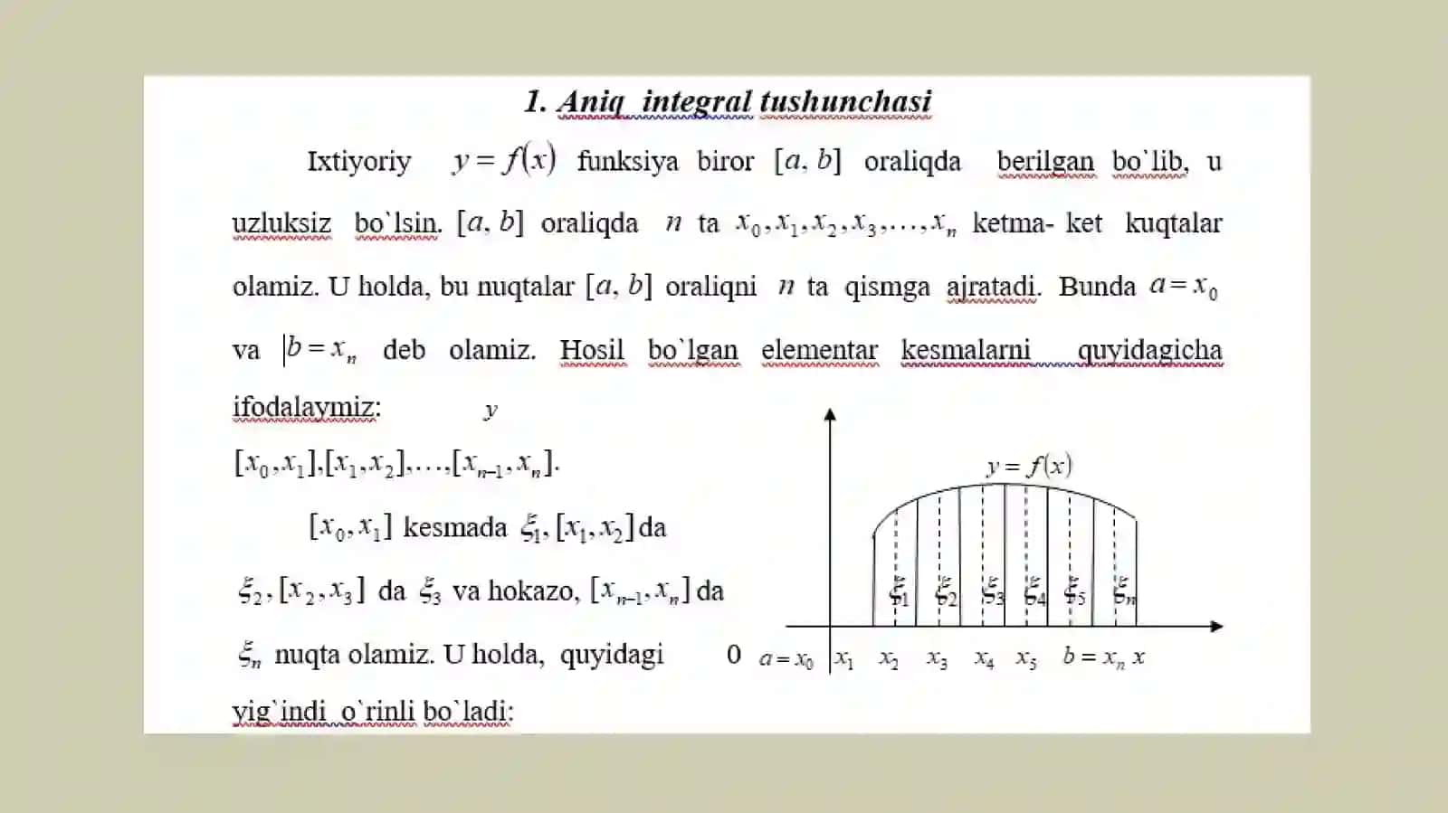 aniqintegral uchun o'rtacha qiymat teoremasi 3