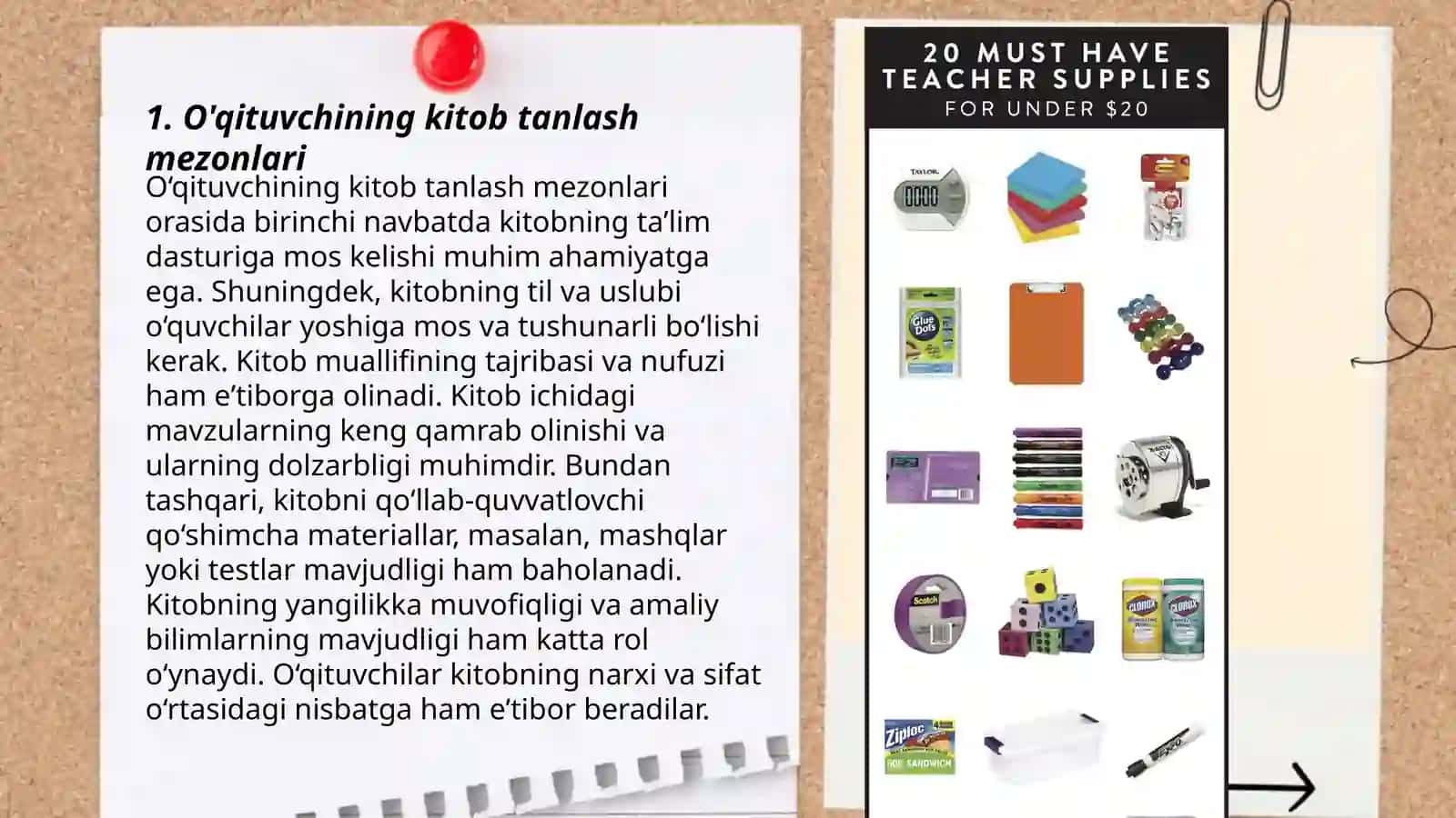 O'qituvchining kitob tanlash mezonlari 3