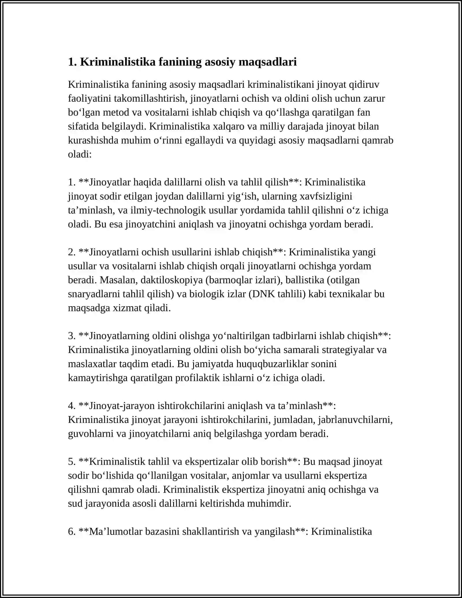 KRIMINALISTIKA FANINING VAZIFALARI VA TIZIMI 3