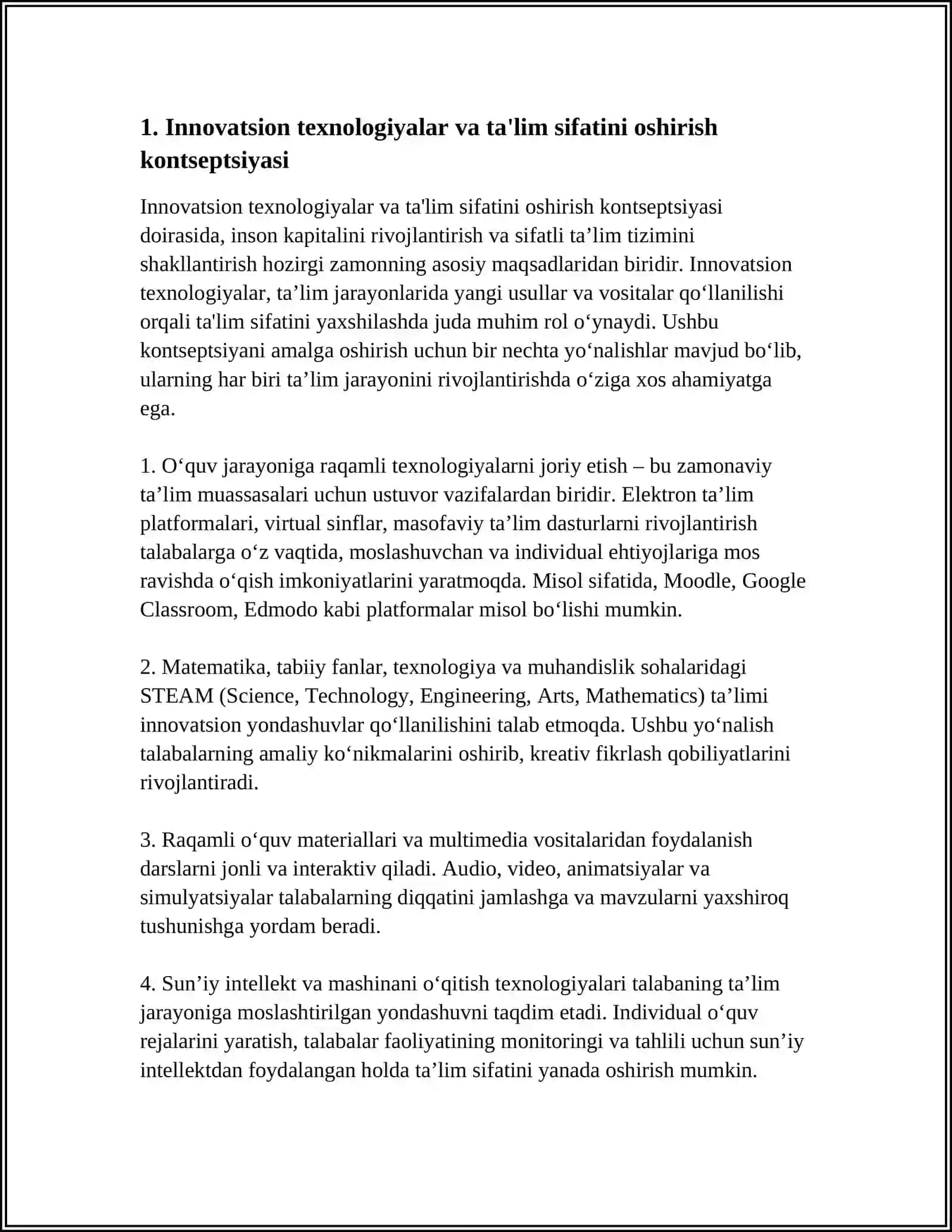 INNOVATSION TEXNOLOGIYALAR TA’LIM SIFATINI OSHIRISH MANBAI SIFATIDA 3