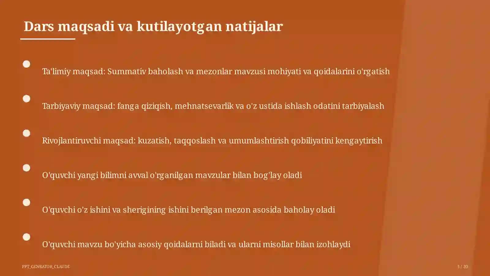 Summativ baholash va mezonlar 3