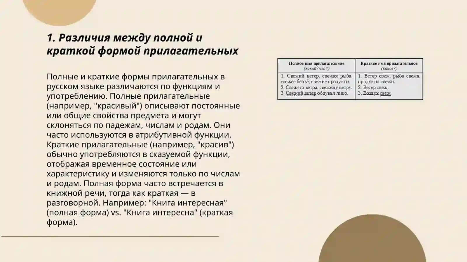 Полная и краткая форма прилагательных 3