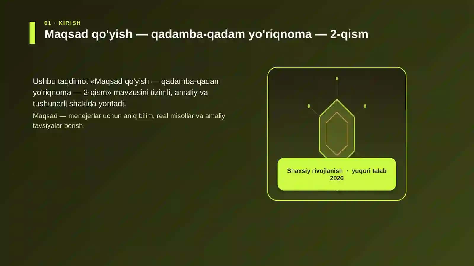 Maqsad qo'yish — qadamba-qadam yo'riqnoma — 2-qism 3
