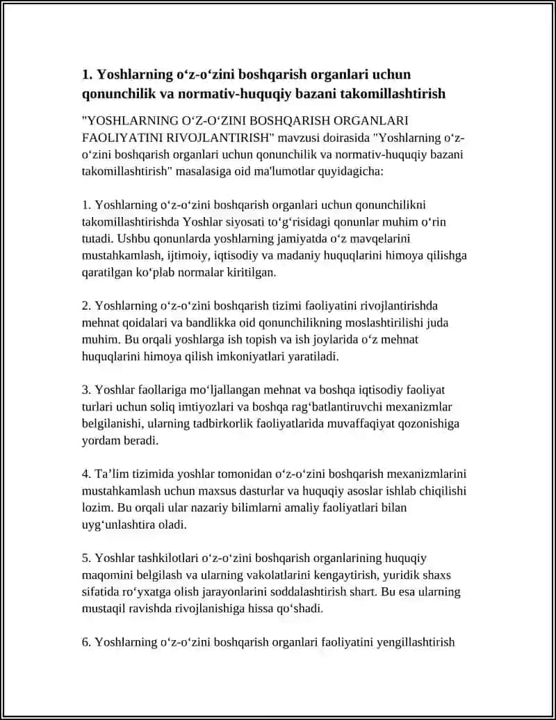 YOSHLARNING O‘Z-O‘ZINI BOSHQARISH ORGANLARI FAOLIYATINI RIVOJLANTIRISH 3