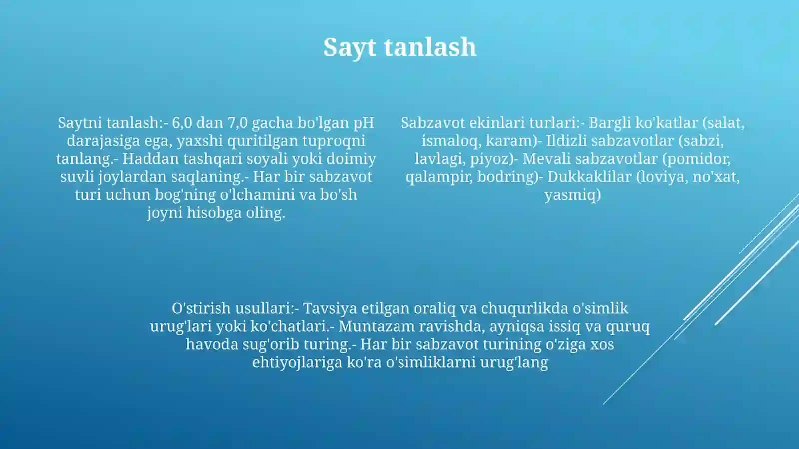 Kam Tarqalgan Sabzavot Ekinlari Turlari Yetishtirish Texnologiyasi 3