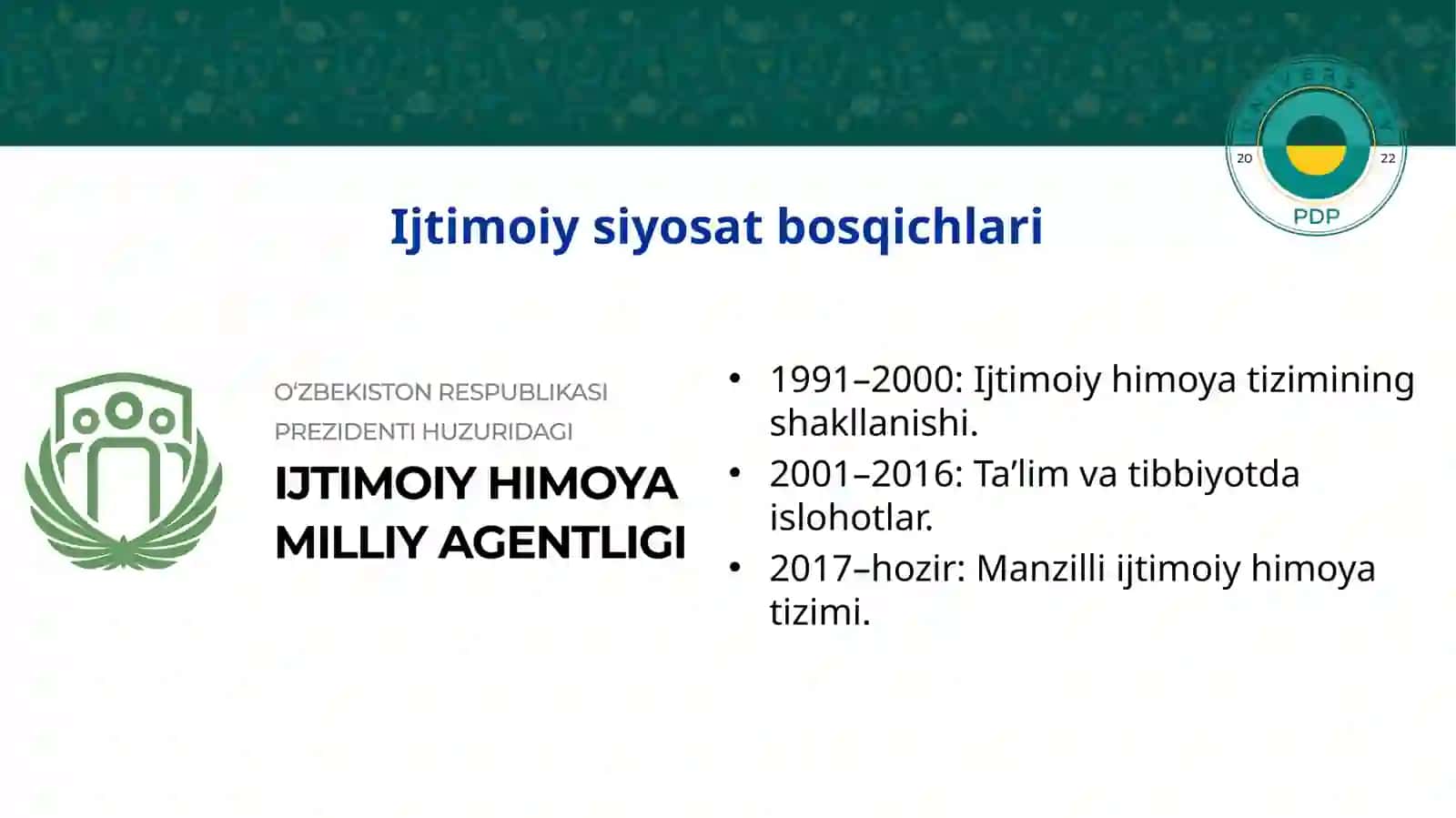 O‘zbekiston Respublikasi ijtimoiy sohada gi islohotlar 3