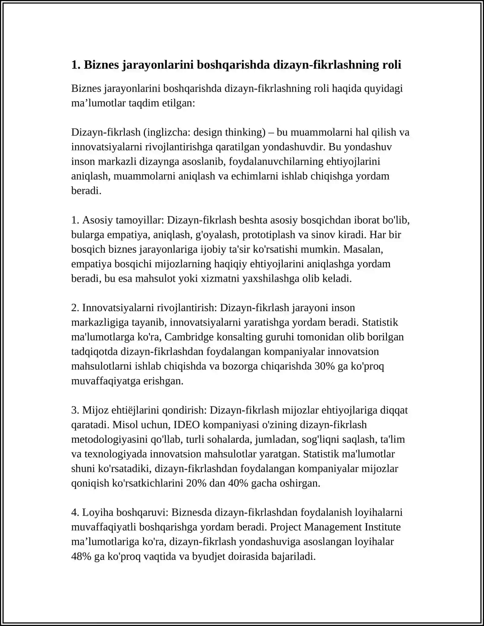 BIZNES JARAYONLARINI BOSHQARISHDA FIKRLASH-DIZAYNINING XUSUSIYATLARI 3