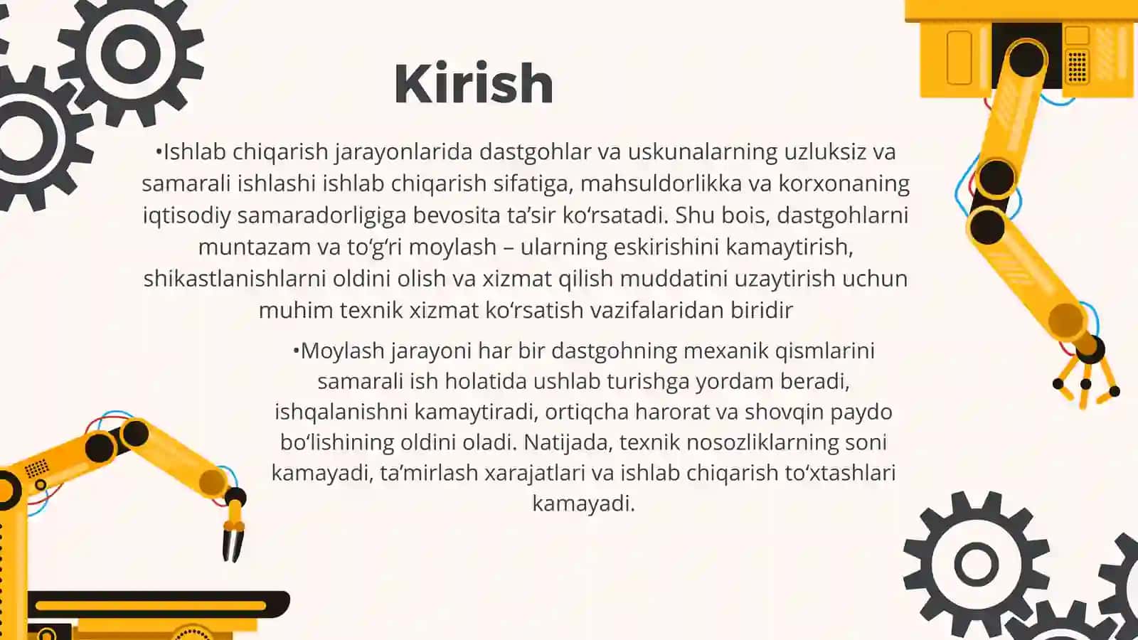 Dastgohlarni moylash 3