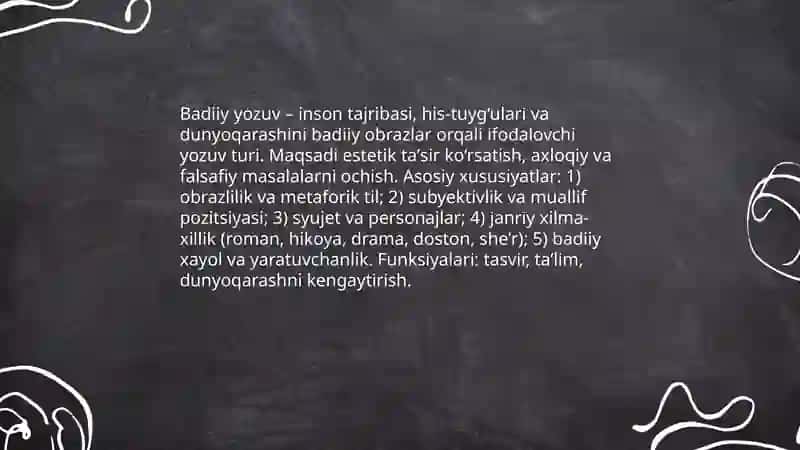 Yozuv turlari 3