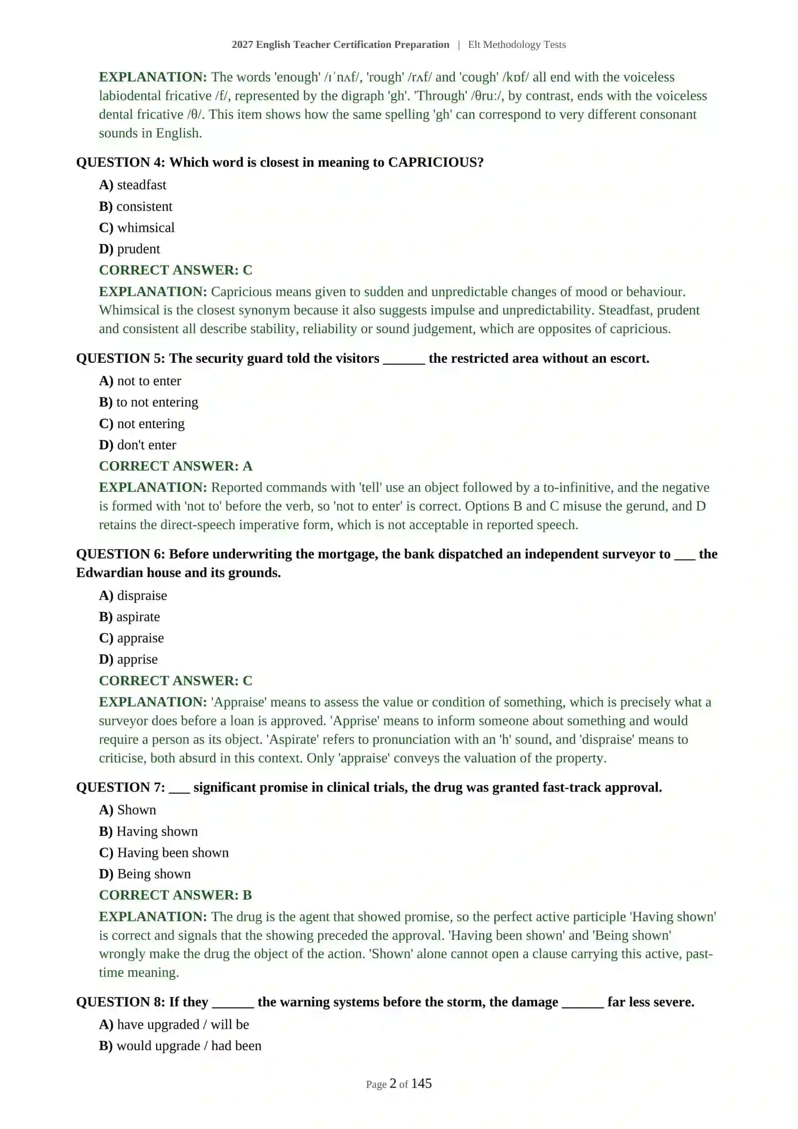 ENGLISH TEACHER PRACTICE TEST - ELT METHODOLOGY TESTS - 2027 CERTIFICATION PREPARATION 3
