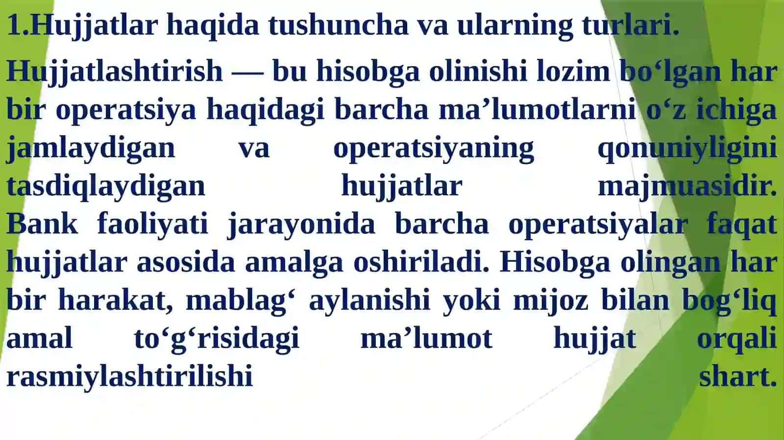 Bank hujjatlari va hujjatlar aylanishi 3