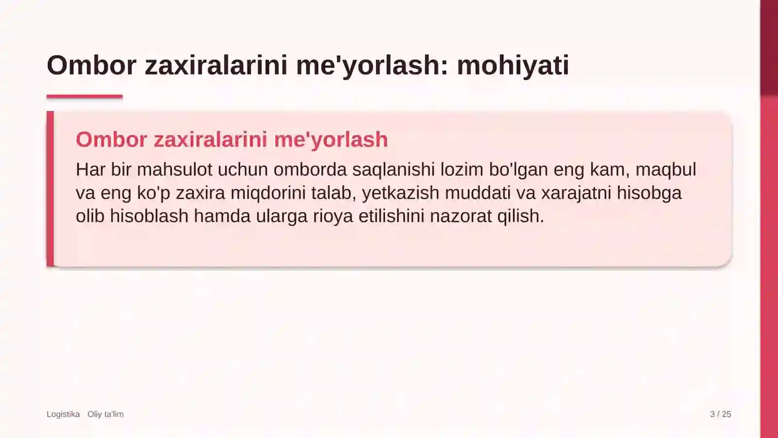 energetikada ombor zaxiralarini me'yorlash 4087 3