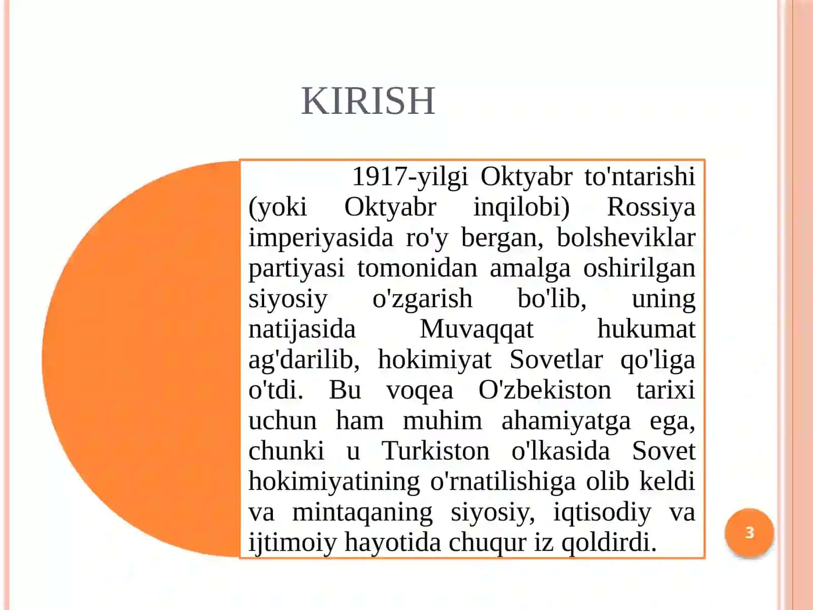 O'ZBEKISTON TARIXI FANI1917-YILGI OKTYABR TO'NTARISHI 3