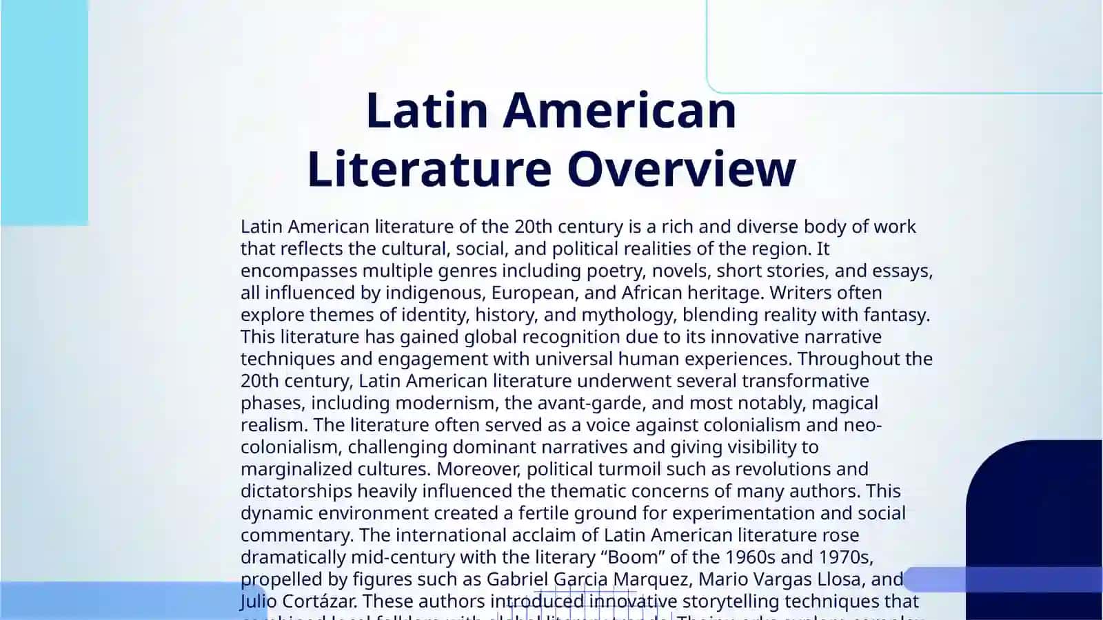 LATIN AMERICAN LITERATURE OF 20 TH CENTURY. WORKS OF GABRIEL GARCIA MARQUEZ. ENGLISH LITERATURE 1930-1940 3