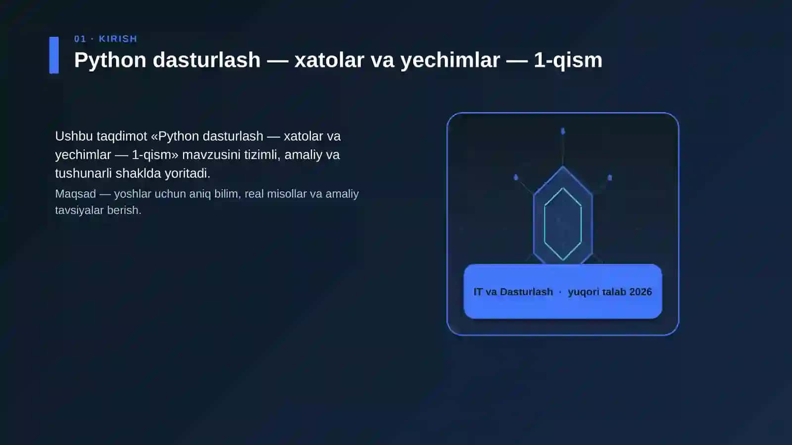 Python dasturlash — xatolar va yechimlar — 1-qism 3