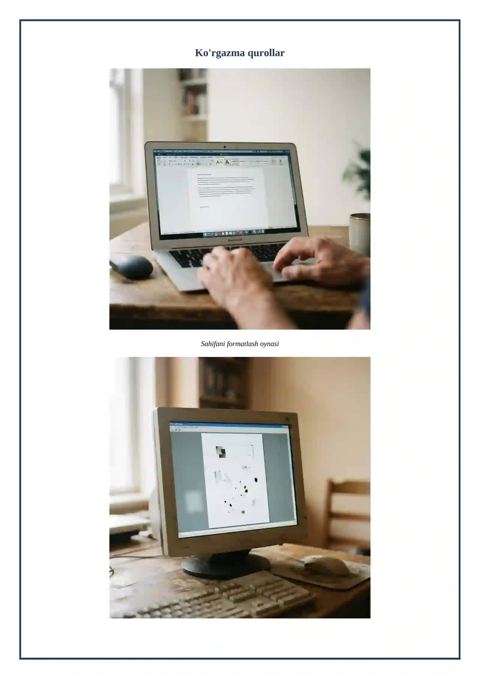 Lesson on Sahifani formatlash buyruqlaridan foydalanish. Print preview buyrug'idan foydalanish 3