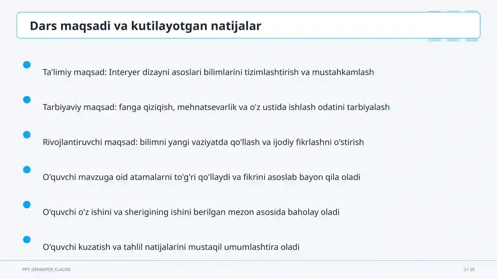 Interyer dizayni asoslari (8-sinf) 3