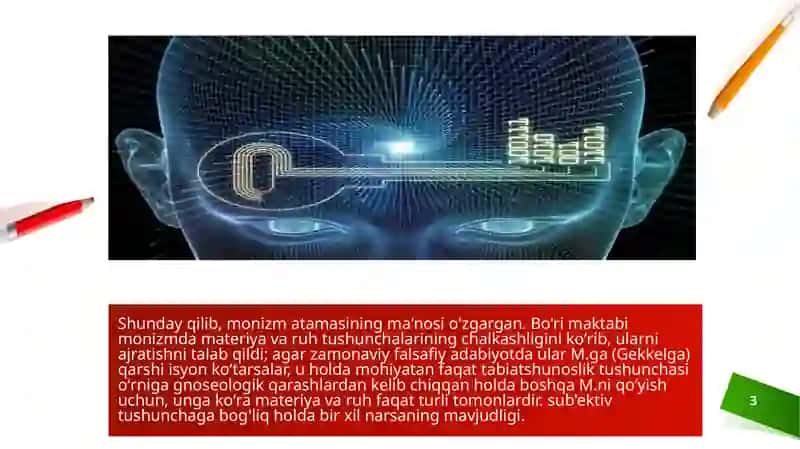 Insonnitushunish, gamonism, va dualizmning nuqatai nazaridanyondashuvi 3