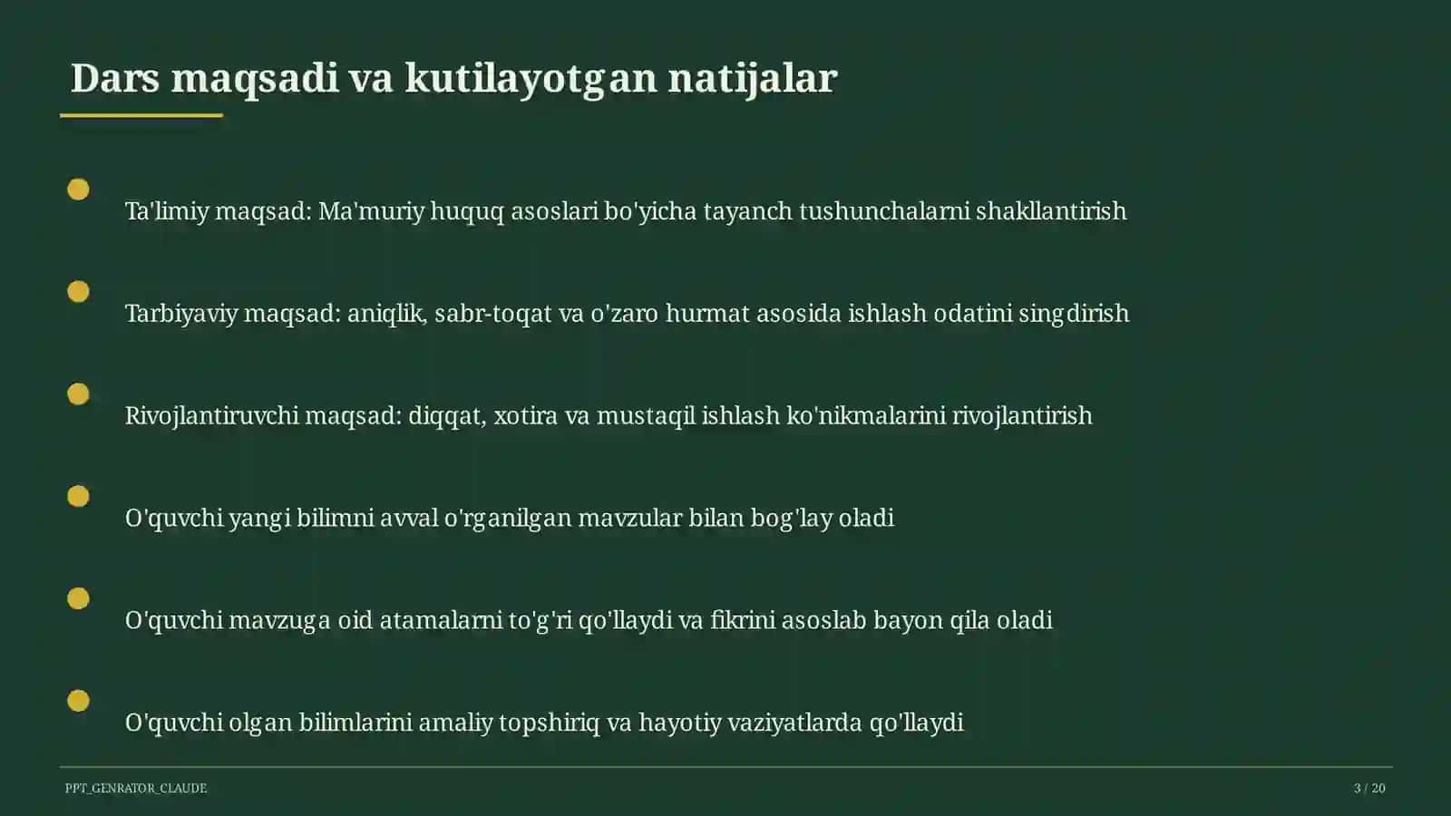 Ma'muriy huquq asoslari (10-sinf) 3