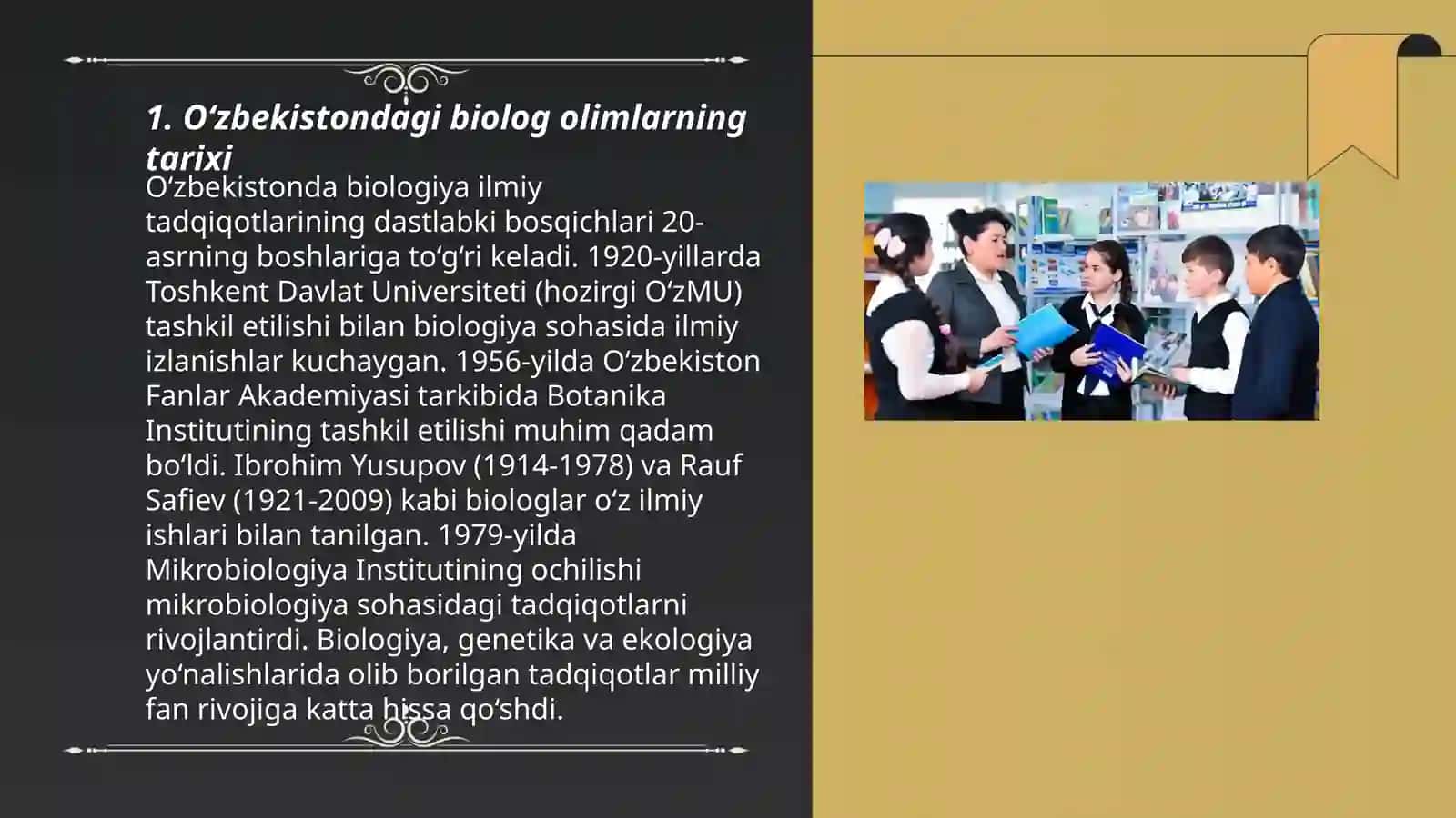 O‘zbekistonning biolog olimlari dunyo nigohida 3