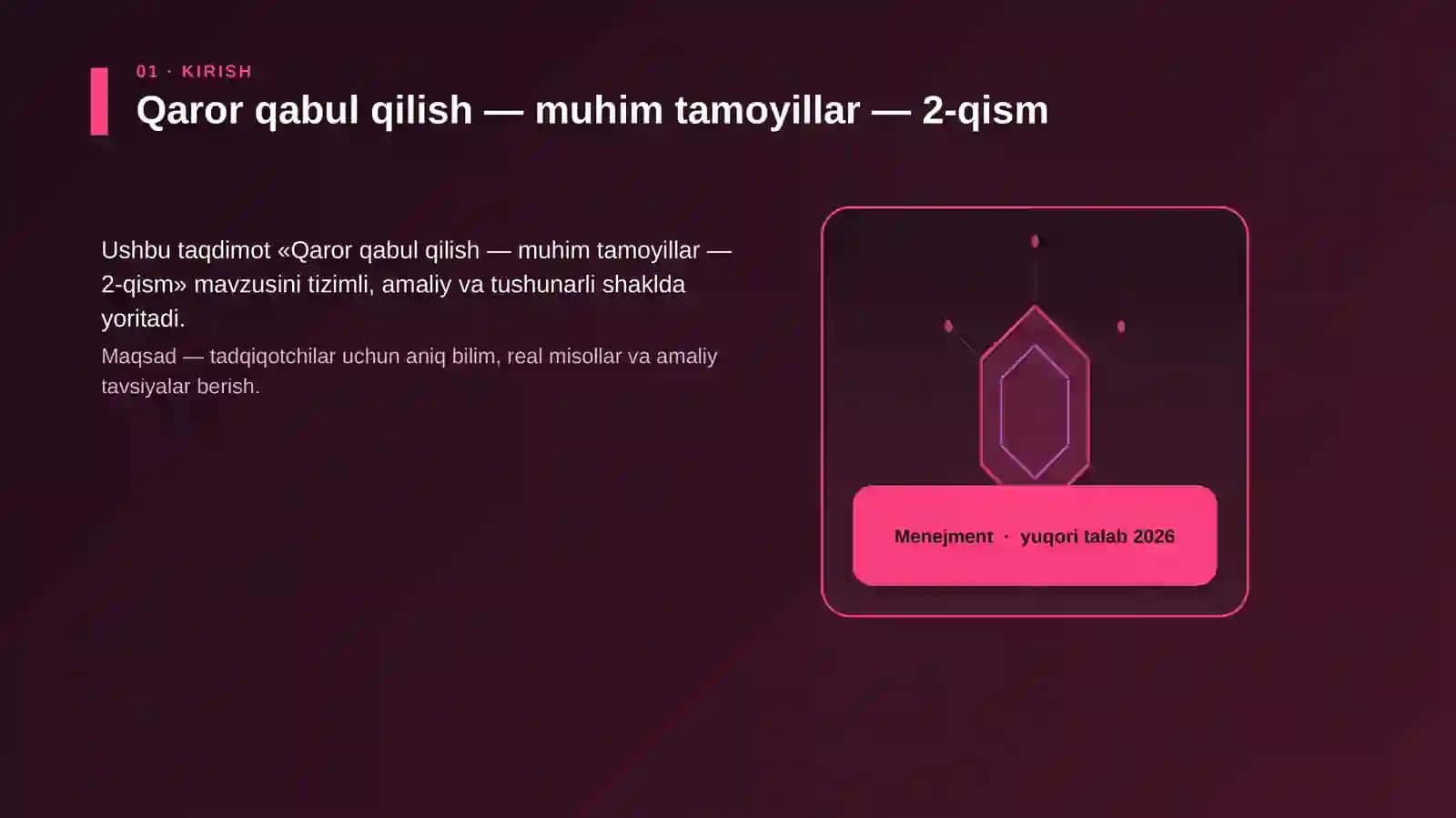 Qaror qabul qilish — muhim tamoyillar — 2-qism 3