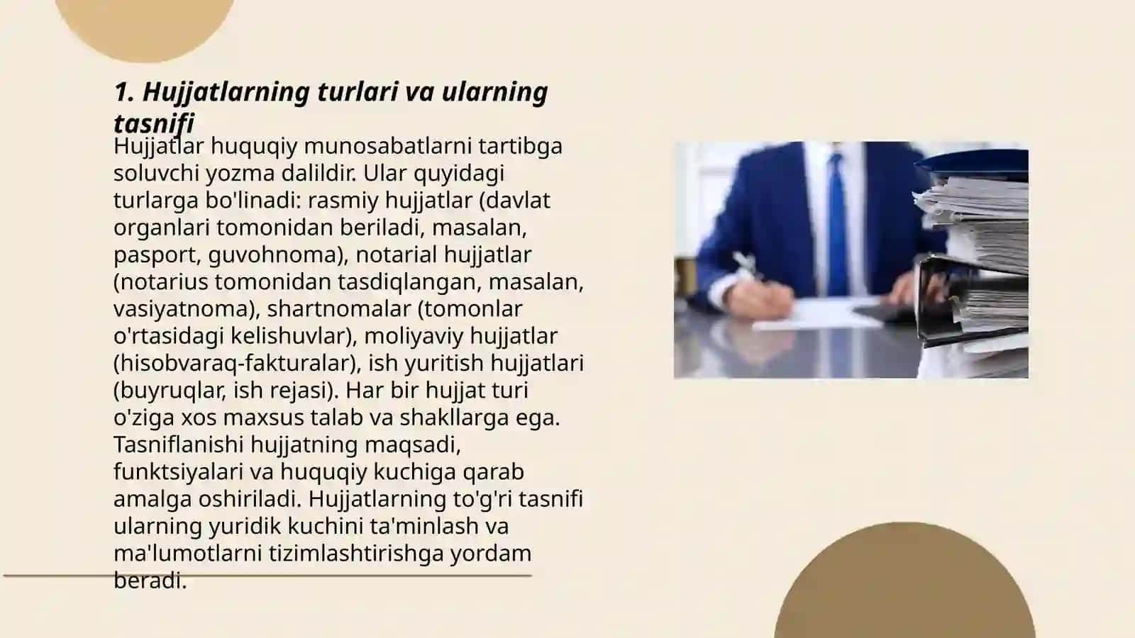 Hujjat turlari va ish yuritish asoslari 3