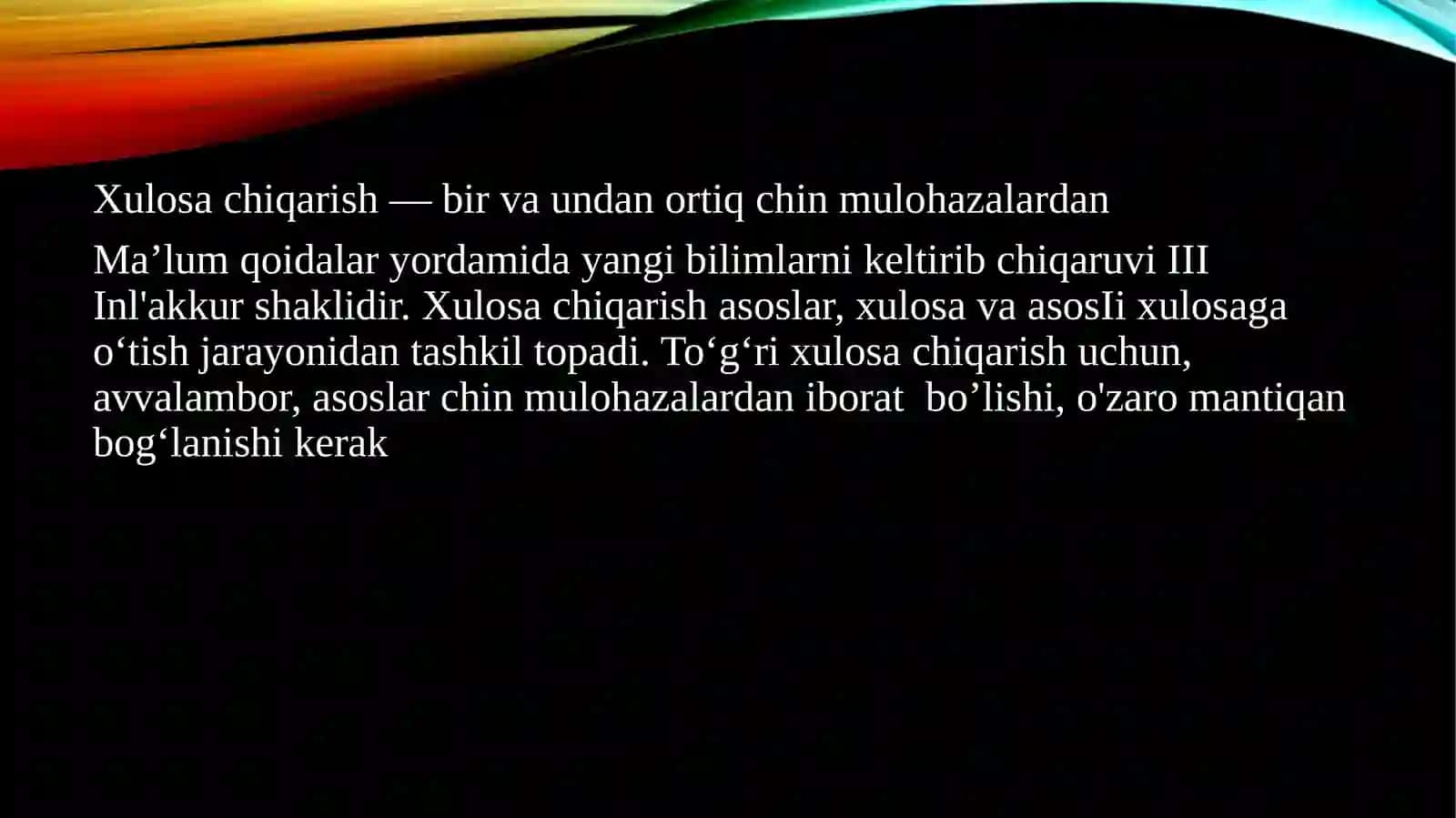 MAVZUXULOSA CHIQARISHNING UMUMIY MANTIQIY TAVSIFI 3