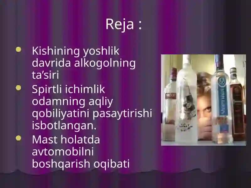 Kishining yoshlik davrida alkogol ning ta`siri 3