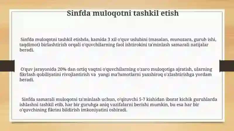 Pedagogikada muloqot usullari 3