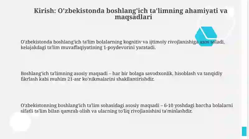 O'zbekistonda boshlang'ich ta'lim natijalarining xalqaro mezonlar asosida tahlili 3
