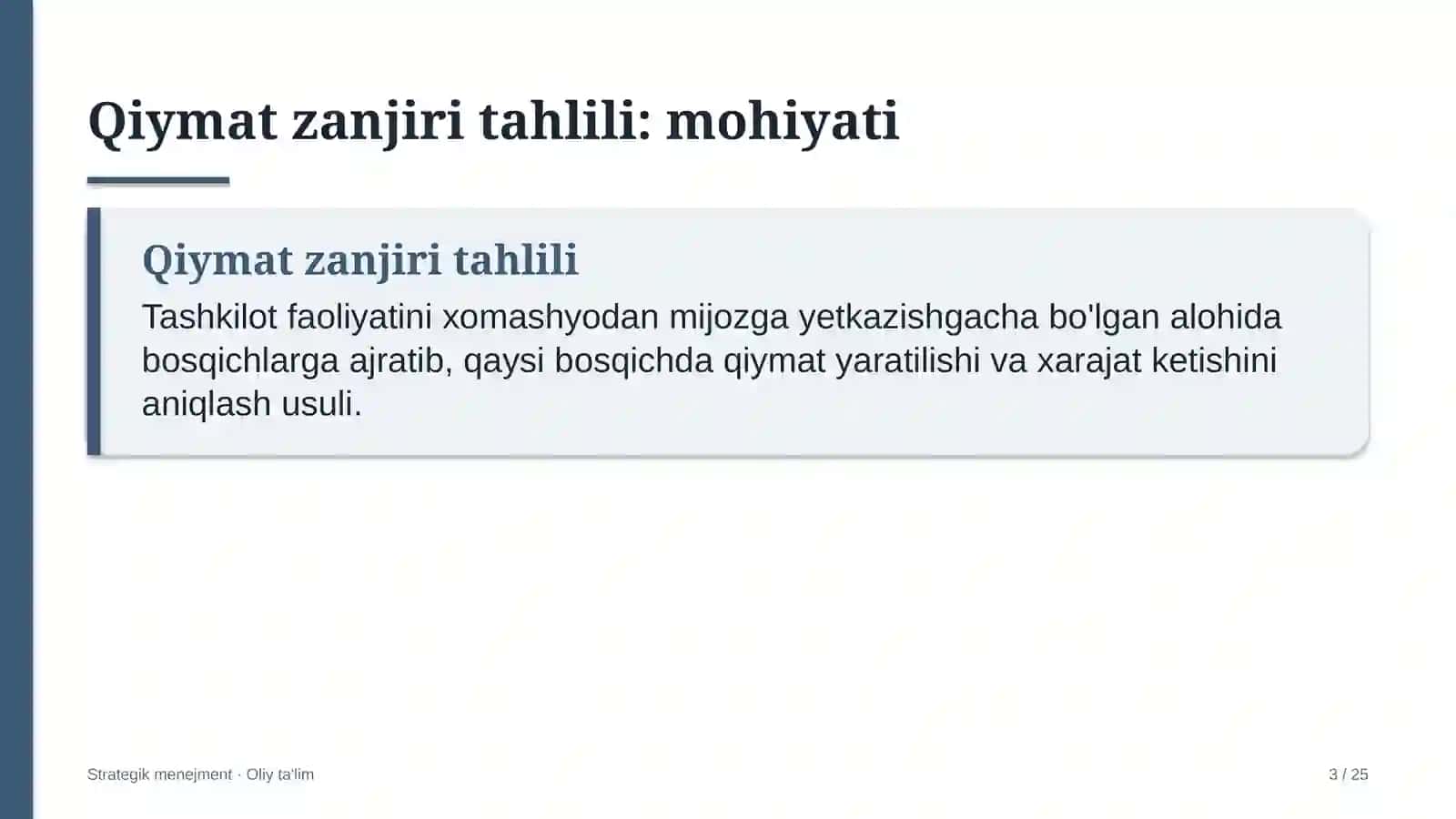 paxta tozalash zavodlarida qiymat zanjiri tahlilini o'tkazish 3220 3