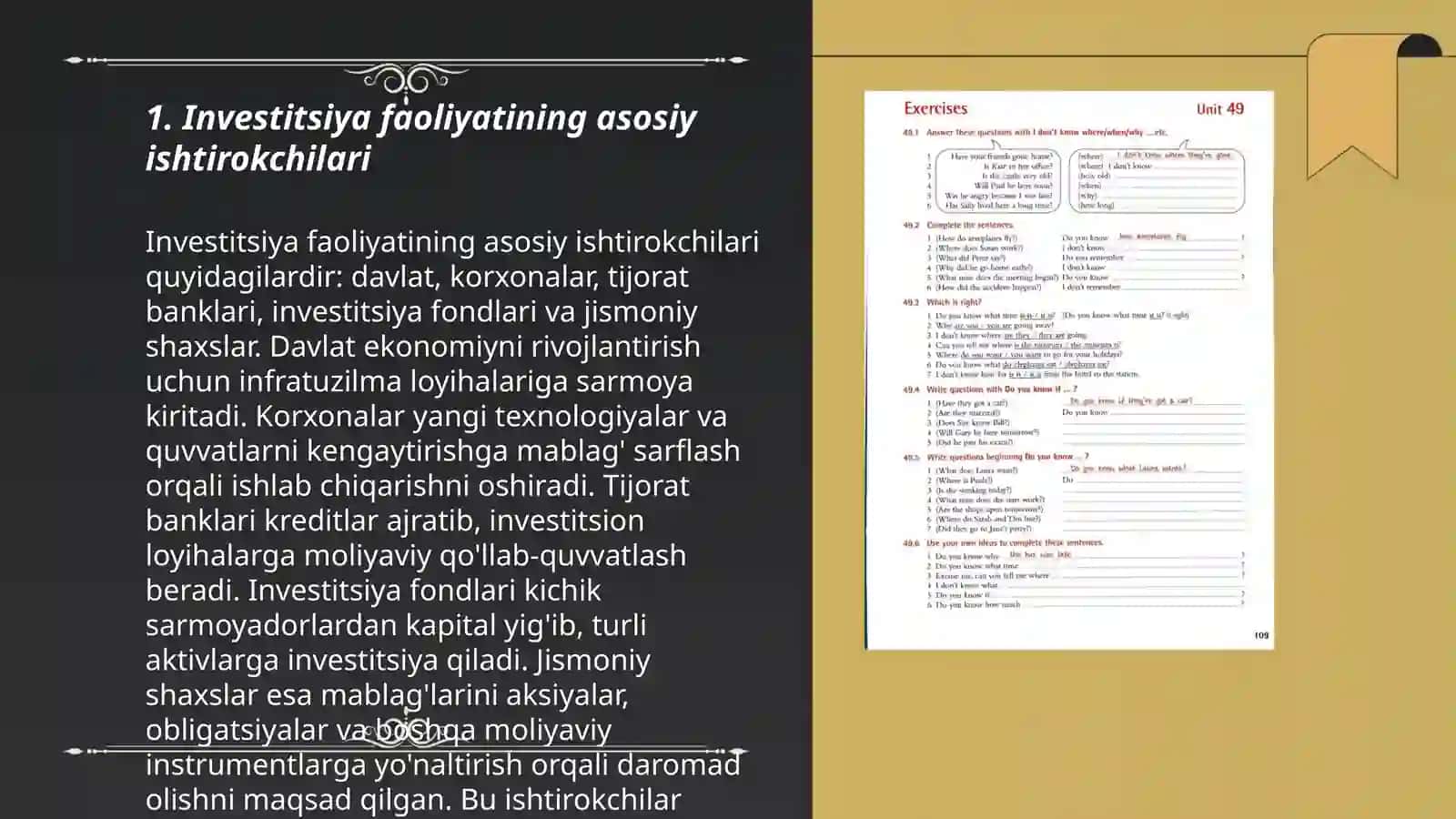 Investitsiya faoliyatining ishtirokchilari, obyekti va subyektlari 3