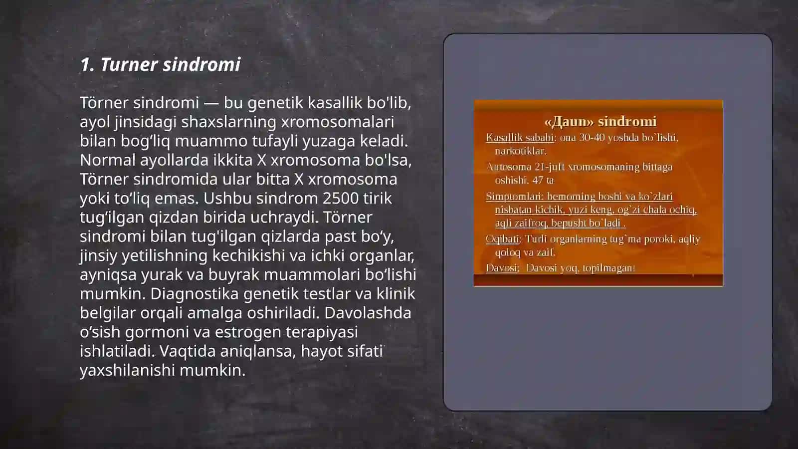 Irsiy kasalliklar. Xromosoma kasalliklari 3