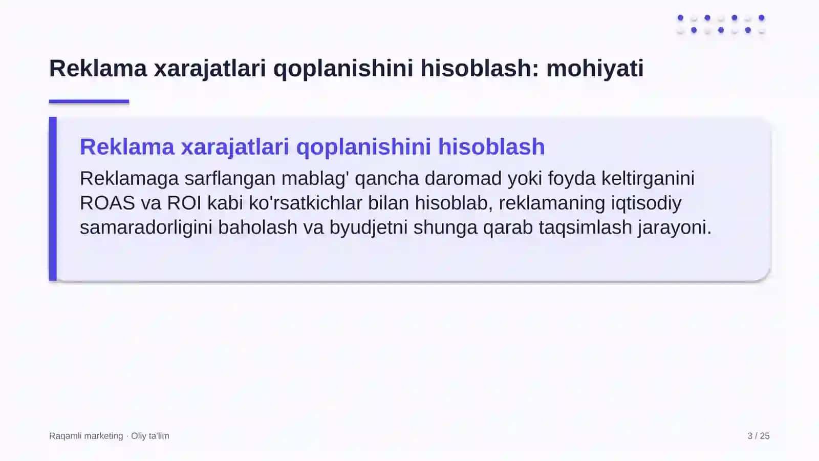 ta'lim turizmida reklama xarajatlarining qoplanishini hisoblash 6539 3