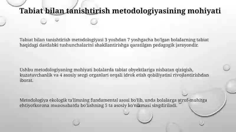 Tabiat bilan tanishtirish metodikasi 3