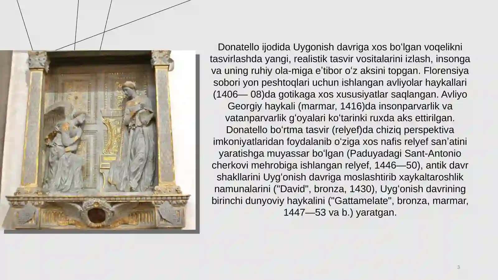 DONATELLA, LEONARDO DAVINCI VA KARAVDJO IJODI 3