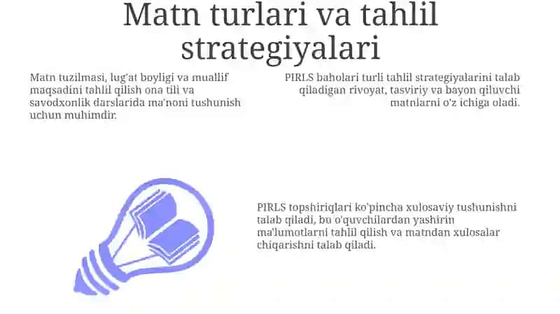 PIRLS topshiriqlari asosida ona tili va o‘qish savodxonligi darslarida matn tahlil qilish 3