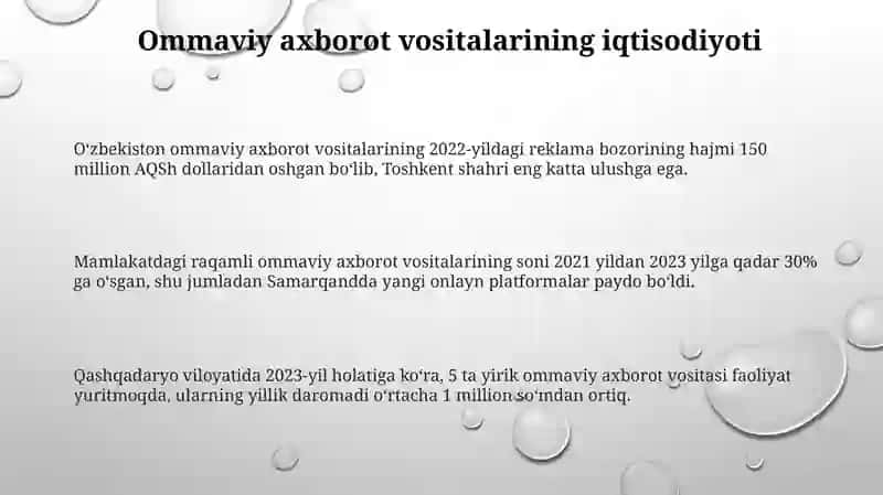 Oʻzbekiston ommaviy axborot vositalarining rivojlanishi 3