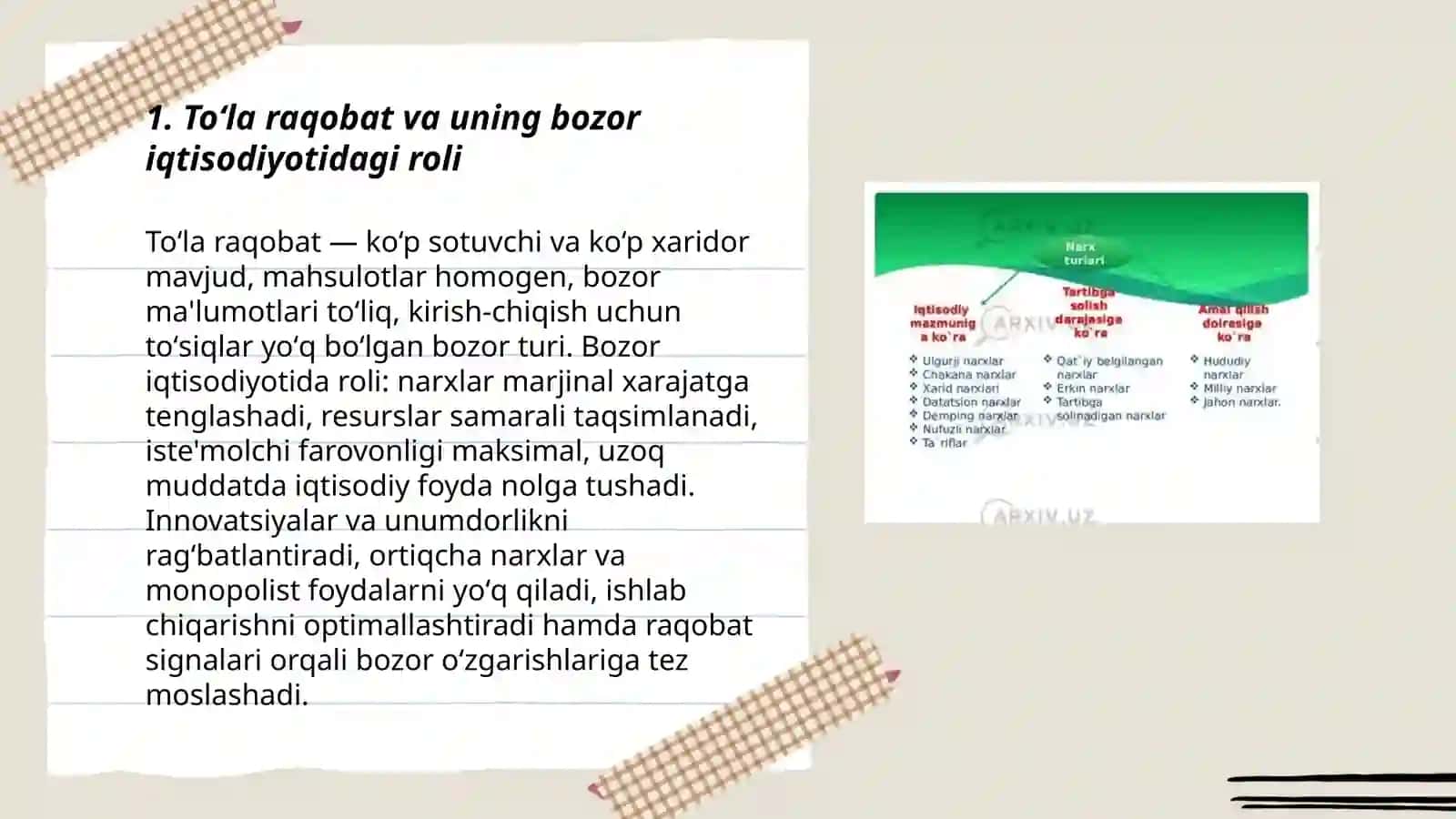 Toʻla raqobat va uning bozor iqtisodiyotidagi roli 3