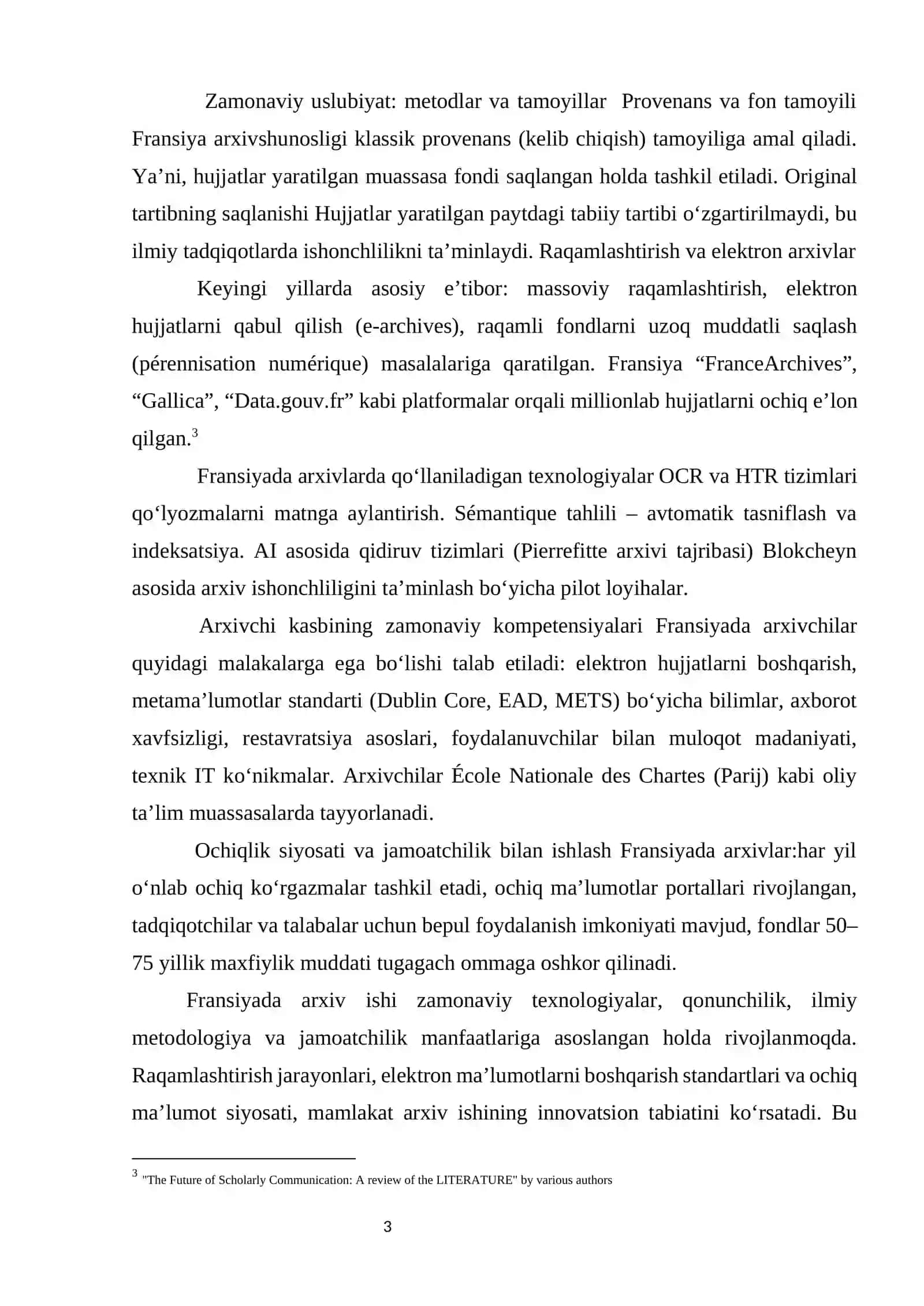 FRANSIYADA ZAMONAVIY ARXIV ISHI USLUBIYOTI 3