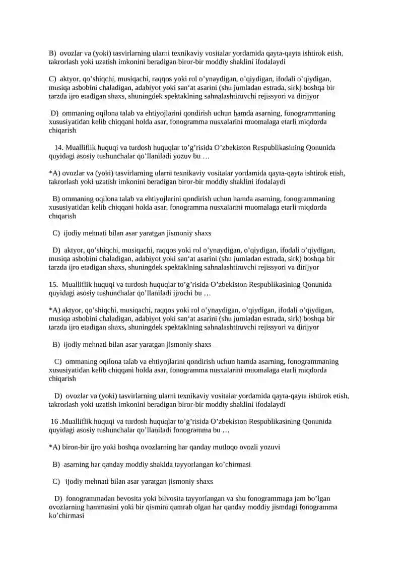 "INNOVATSION IQTISODIYOT" FANIDAN TEST SAVOLLARI 3