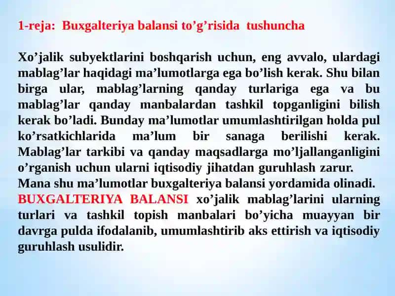 Buxgalteriya balansi va uning tuzilishi 3