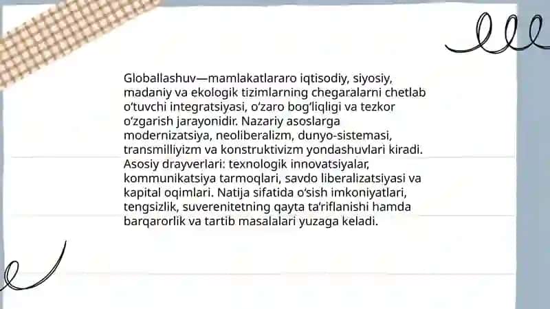 Globallashuv, globalistika va barqaror taraqqiyot jarayonlarining mohiyati 3