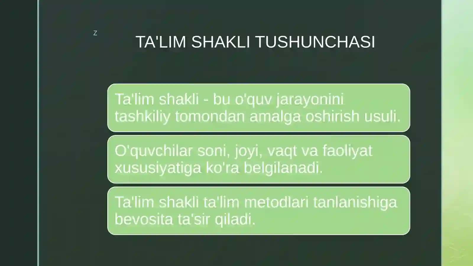 Taʻlim shakllari va metodlarining  amaliyotda qoʻllanilishi 3