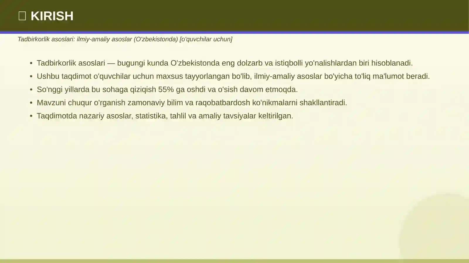 Tadbirkorlik asoslari: ilmiy-amaliy asoslar (O'zbekistonda) [o'quvchilar uchun] 3